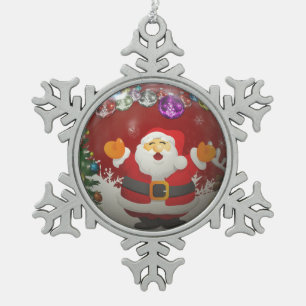 Ornement Flocon De Neige Santa Claus