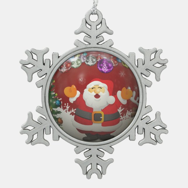 Ornement Flocon De Neige Santa Claus (Devant)