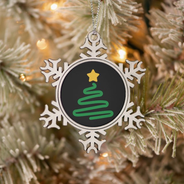 Ornement Flocon De Neige Sapin de Noël drôle (Arbre)