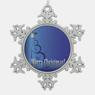 Ornement Flocon De Neige Sapin de Noël saphir