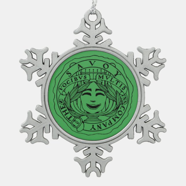 Ornement Flocon De Neige Savoy green Snowflake ornament (Devant)