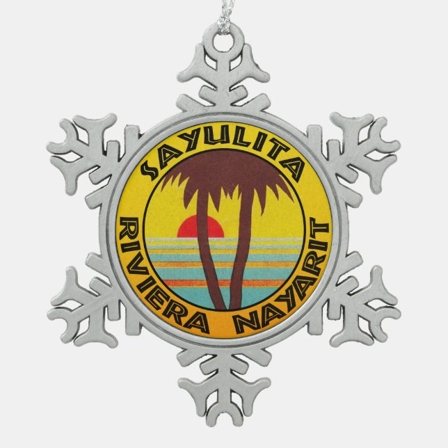 Ornement Flocon De Neige Sayulita Mexico Riviera Nayarit Surf de surf (Devant)
