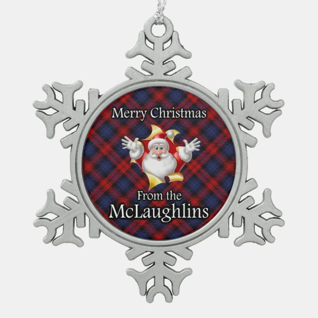Ornement Flocon De Neige Scottish Clan McLaughlin MacLachlan Noël (Devant)