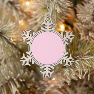 Ornement Flocon De Neige Sensibilisation au cancer du sein rose pâle migno