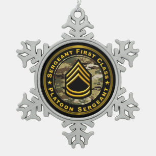 Ornement Flocon De Neige Sergent de première classe Sergent de peloton