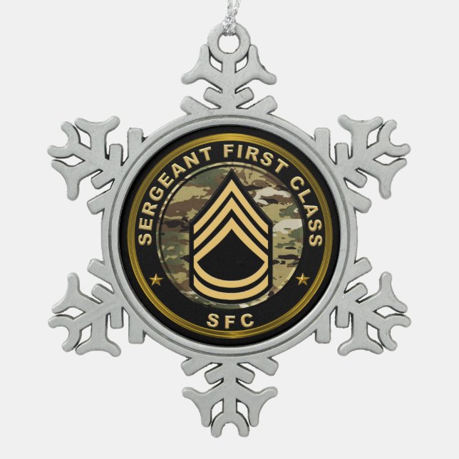 Ornement Flocon De Neige Sergent de première classe SFC  (Devant)