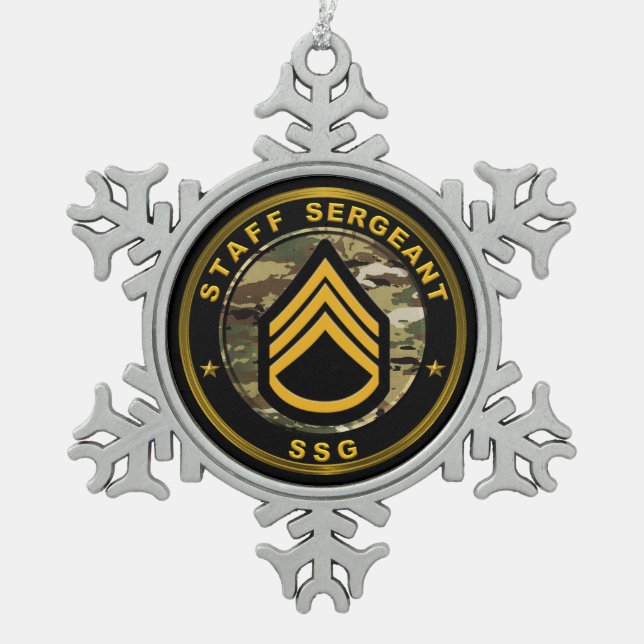 Ornement Flocon De Neige Sergent d'état-major SGT (Devant)