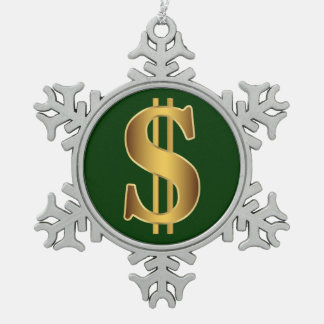 Ornement Flocon De Neige Signe dollar