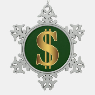 Ornement Flocon De Neige Signe dollar