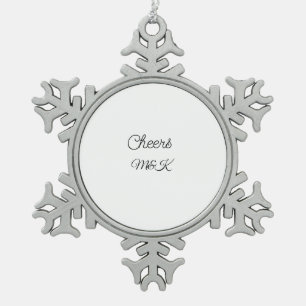 Ornement Flocon De Neige Simple minimal ajouter nom acclamations couple nom