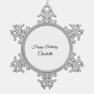 Ornement Flocon De Neige SIMPLE MINIMAL.CUTIE AJOUTER NOM BÉBÉ joyeux anniv