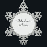 Ornement Flocon De Neige simple minimum ajouter votre nom baby shower texte<br><div class="desc">conception</div>