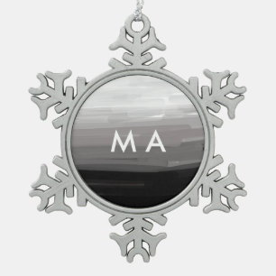 Ornement Flocon De Neige Simple monogramme ajouter votre nom lettre man min