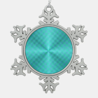 Ornement Flocon de Neige Simpliste Aqua/Vert