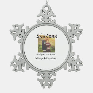 Ornement Flocon De Neige Sisters besties BFF ajouter nom de la photo nom fa