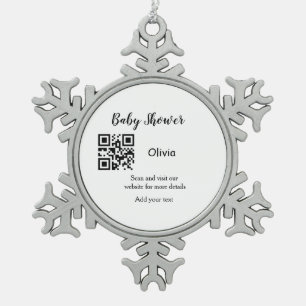 Ornement Flocon De Neige Site web simple pour baby shower code-barres QR aj