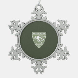 Ornement Flocon De Neige Ski Brian Head Utah