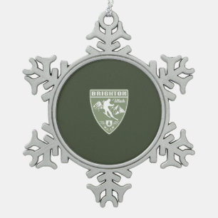 Ornement Flocon De Neige Ski Brighton Utah