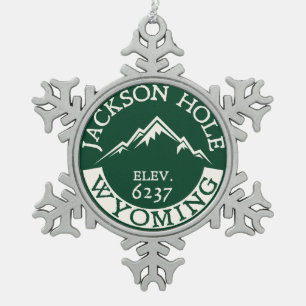 Ornement Flocon De Neige Ski de Jackson Hole Wyoming de ski