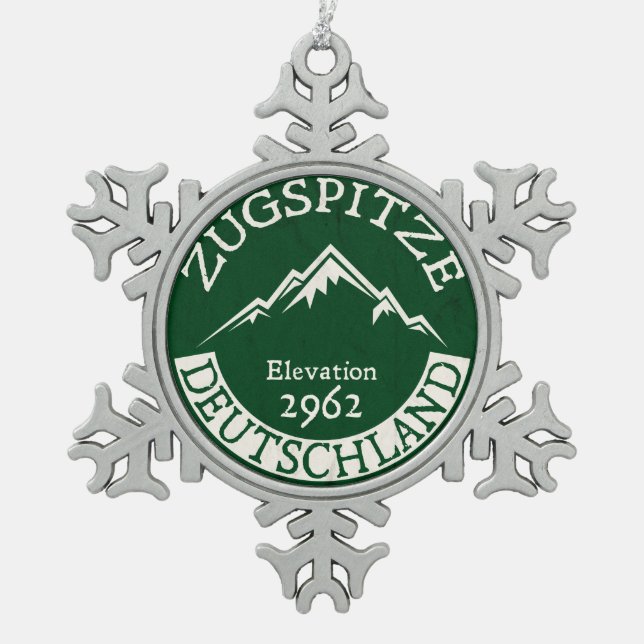 Ornement Flocon De Neige Ski Deutschland de Zugspitze Allemagne de ski (Devant)