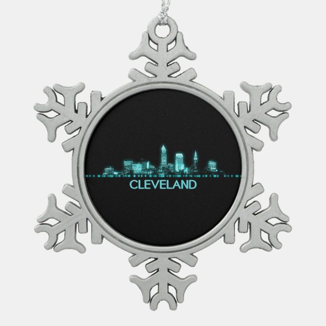 Ornement Flocon De Neige Skyline Cleveland (Devant)