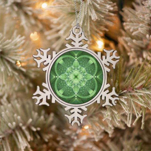 Ornement Flocon De Neige SlipperyJoe's Saint Patrick's Day glowing four feu (Arbre)