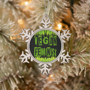 Ornement Flocon De Neige SlipperyJoe's veganisme féministe attention-grabbi