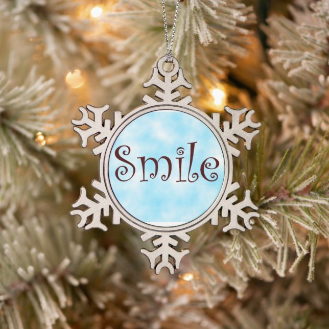 Ornement Flocon De Neige Smile-pewter snowflake ornament (Arbre)
