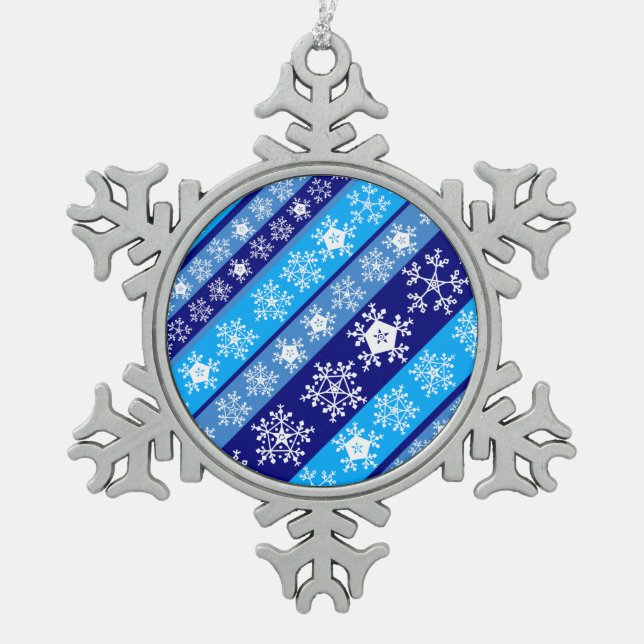 Ornement Flocon De Neige Snowflake Stripes Bleu (Devant)