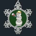 Ornement Flocon De Neige Snowman<br><div class="desc">Si vous cherchez le cadeau unique parfait pour toute occasion spéciale,  alors cet adorable bonhomme de neige de baseball est votre réponse.</div>