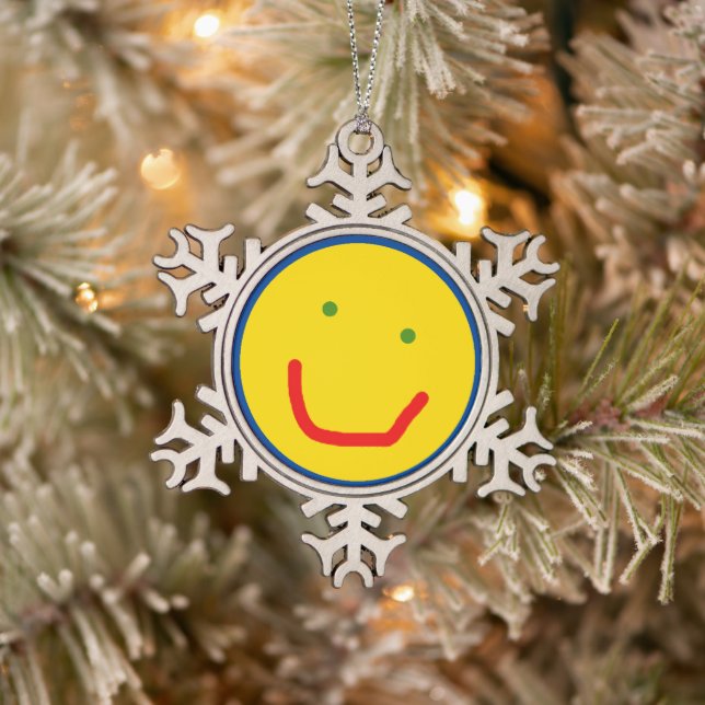 Ornement Flocon De Neige Soleil souriant visage heureux (Arbre)