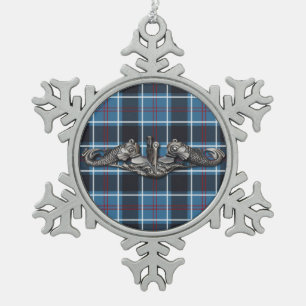 Ornement Flocon De Neige Sous tartan de guerre