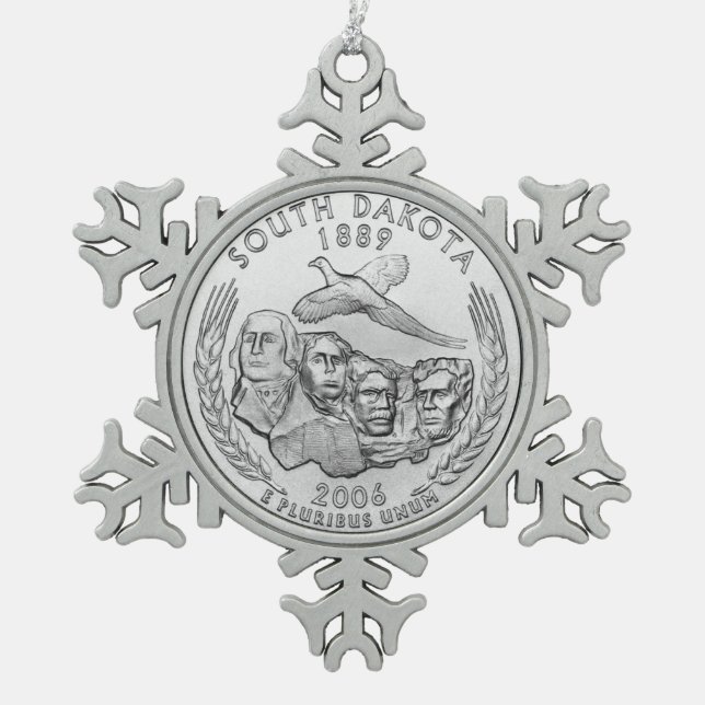 Ornement Flocon De Neige South Dakota State Quarter (Devant)