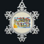 Ornement Flocon De Neige Souvenir de Vintage voyage de Delray Beach la<br><div class="desc">Delray Beach,  la Floride FL

Un nostalgique,  image vintage de carte postale de souvenir de voyage,  une rétro conception authentique. Salutations d'American Travelogue Virtual Touring Company !</div>