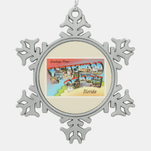 Ornement Flocon De Neige Souvenir de Vintage voyage de la Floride FL de