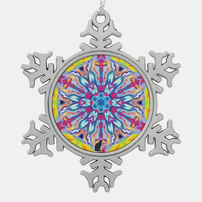 Ornement Flocon De Neige Spots Kaleidoscope Snowflake Ornament (Devant)