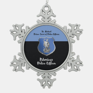 Ornement Flocon De Neige St. Michael Blessings au nouveau policier