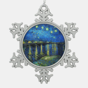 Ornement Flocon De Neige Starry Night Over the Rhone par Vincent Van Gogh