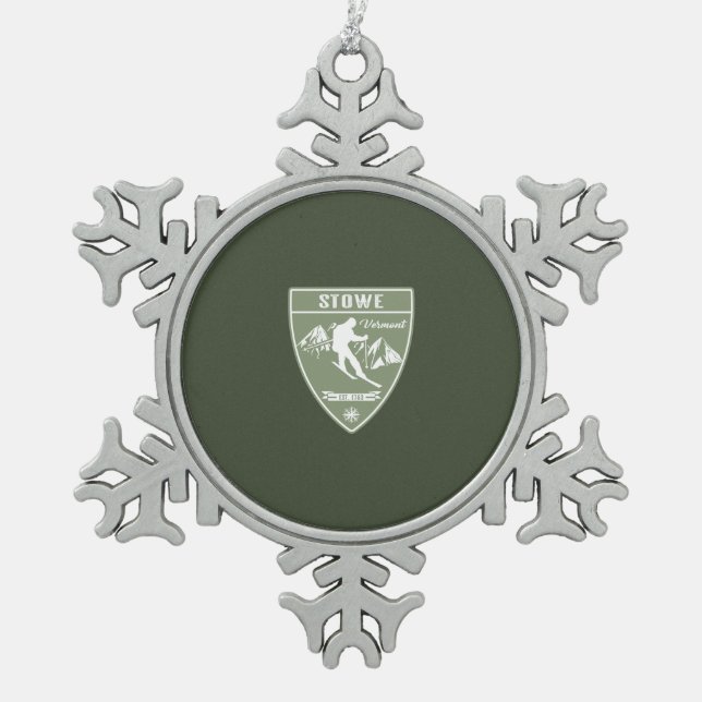 Ornement Flocon De Neige Stowe Vermont (Devant)