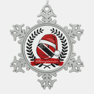 Ornement Flocon De Neige Style gai de Noël de drapeau du Trinidad