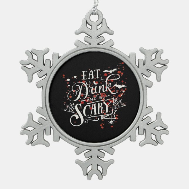 Ornement Flocon De Neige Style graphique esthétique effrayant d'Halloween s (Devant)