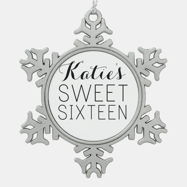 Ornement Flocon De Neige Sucre customisé 16 Faveur (Devant)