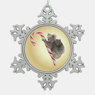 Ornement Flocon De Neige Sucre de canne de Noël Koala australien