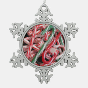 Ornement Flocon De Neige Sucres de canne et menthe de Noël