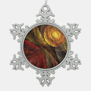 Ornement Flocon De Neige Sun Flower Floral Moderne Art Motif Abstrait