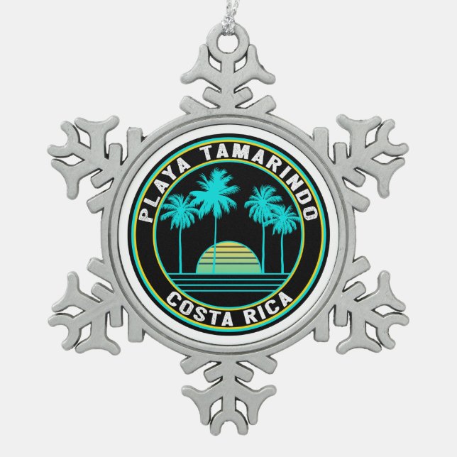 Ornement Flocon De Neige Surf de surf Playa Tamarindo Costa Rica (Devant)