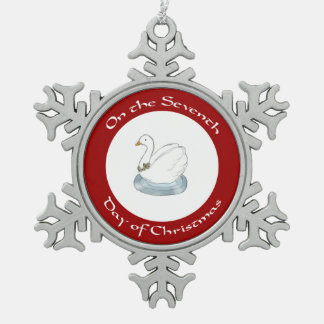 Ornement Flocon De Neige Swan avec Holly Septième Jour de l'Ornement de Noë