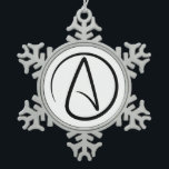 Ornement Flocon De Neige Symbole athéisme - Symbole athée<br><div class="desc">Symbole de l'athéisme noir. Grand cadeau pour athée,  cadeau pour philosophe,  cadeau pour scientifique et idée cadeau pour athéisme cool.</div>