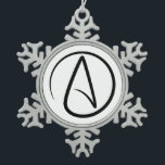 Ornement Flocon De Neige Symbole athéisme - Symbole athée<br><div class="desc">Symbole de l'athéisme noir. Grand cadeau pour athée,  cadeau pour philosophe,  cadeau pour scientifique et idée cadeau pour athéisme cool.</div>