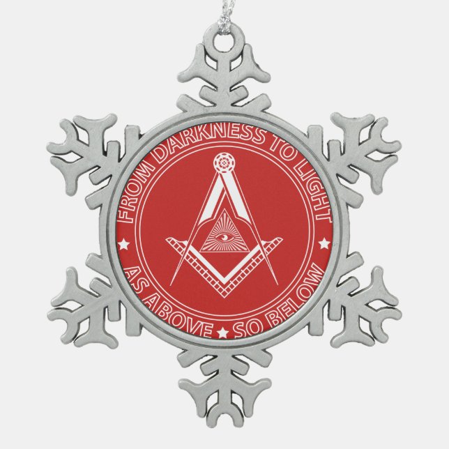 Ornement Flocon De Neige symbole de la franc-maçonnerie (Devant)